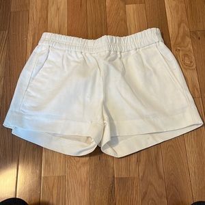 J. Crew white cotton linen shorts